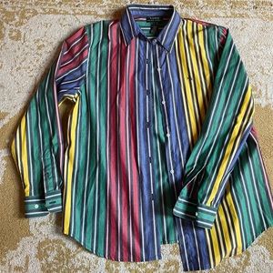 Rare vintage Ralph Lauren men’s shirt, striped primary colors